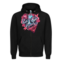 Black lets go girls pink Zipper Hoodie - NancyCooperArtShop