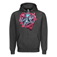 Charcoal Heather lets go girls pink Zipper Hoodie - NancyCooperArtShop