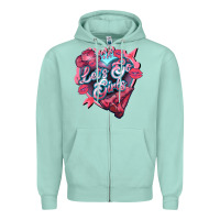 Seafoam lets go girls pink Zipper Hoodie - NancyCooperArtShop