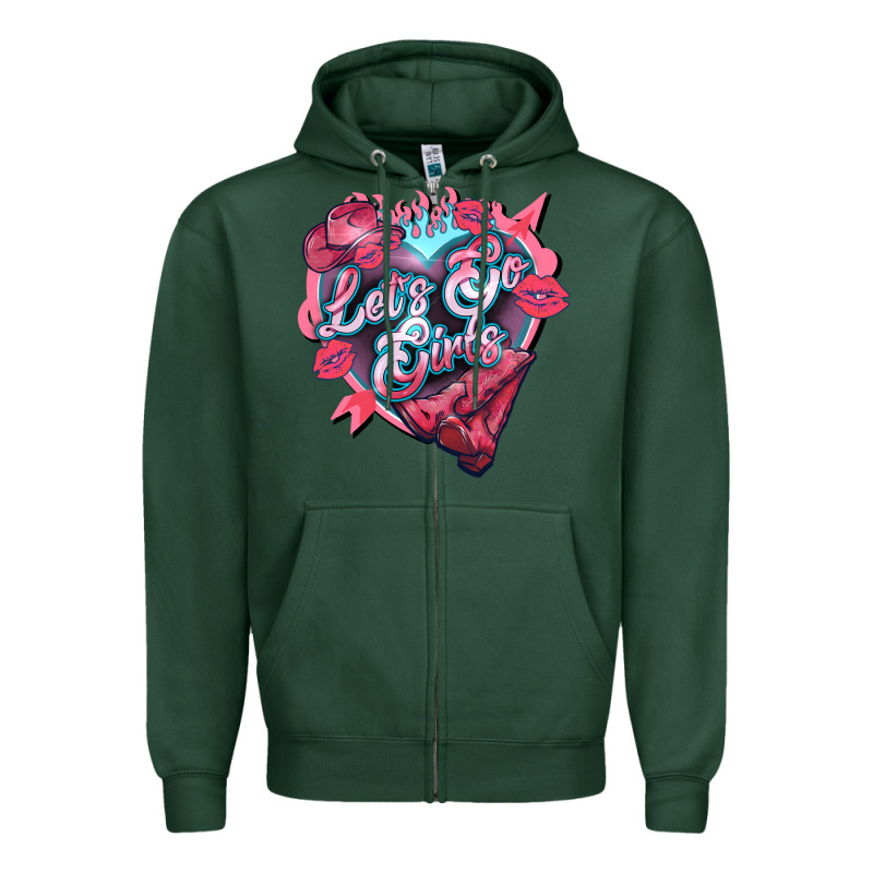 Lets Go Girls Pink Zipper Hoodie by NancyCooperArtShop | Teevron