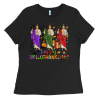 Black san judas happy  hallothanksmas Ladies Tee - JahusDesignShop