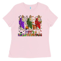 Bubblegum Pink san judas happy  hallothanksmas Ladies Tee - JahusDesignShop