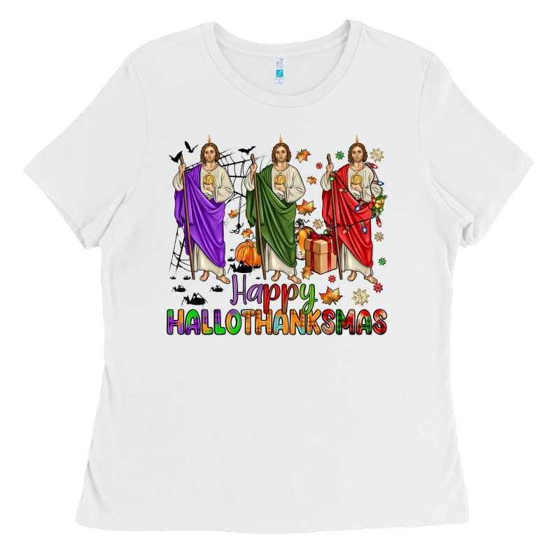 San Judas Happy  Hallothanksmas Ladies Tee by JahusDesignShop | Teevron