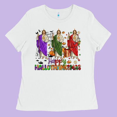 San Judas Happy  Hallothanksmas Ladies Tee Designed By Jahusdesignshop