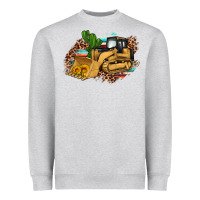 Heather Grey bulldozer leopard cactus sunflower Heavyweight Sweatshirt - Artiststas