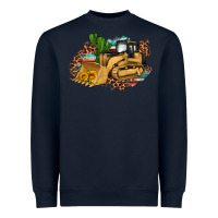 Navy bulldozer leopard cactus sunflower Heavyweight Sweatshirt - Artiststas