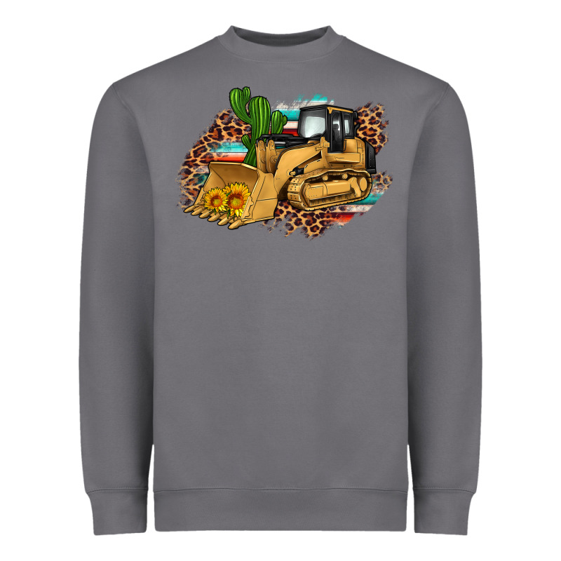 Bulldozer Leopard Cactus Sunflower Heavyweight Sweatshirt by Artiststas | Teevron