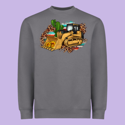Bulldozer Leopard Cactus Sunflower Heavyweight Sweatshirt Designed By Artiststas