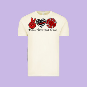 Peace Love Back To Red Vintage Tee Designed By Artiststas
