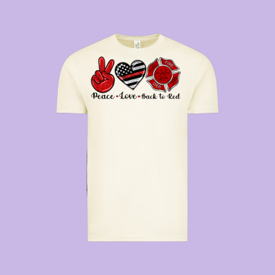 Peace Love Back To Red Vintage Tee Designed By Artiststas