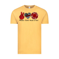 Vintage Mustard peace love back to red Vintage Tee - Artiststas
