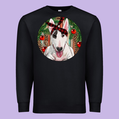 Christmas Bull Terrier Premium Sweatshirt Designed By Ranaportraitstore