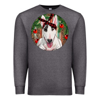 Charcoal Heather Christmas Bull Terrier Premium Sweatshirt - RanaPortraitStore