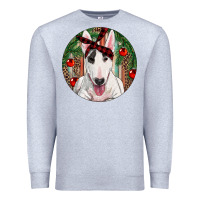 Heather Grey Christmas Bull Terrier Premium Sweatshirt - RanaPortraitStore