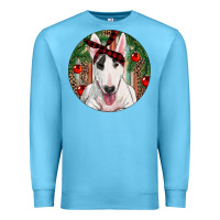 Ocean Blue Christmas Bull Terrier Premium Sweatshirt - RanaPortraitStore