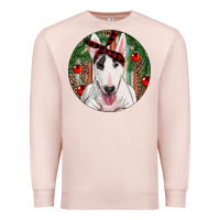 Pale Pink Christmas Bull Terrier Premium Sweatshirt - RanaPortraitStore