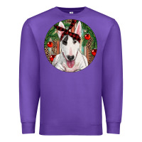 Purple Christmas Bull Terrier Premium Sweatshirt - RanaPortraitStore