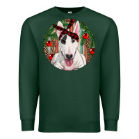 Sports Green Christmas Bull Terrier Premium Sweatshirt - RanaPortraitStore