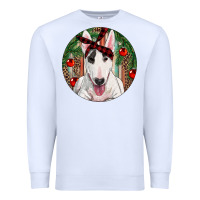 White Christmas Bull Terrier Premium Sweatshirt - RanaPortraitStore