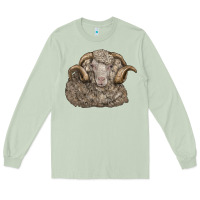 Matcha merino wool sheep head Long Sleeve Tee - LillyAllenDesigns