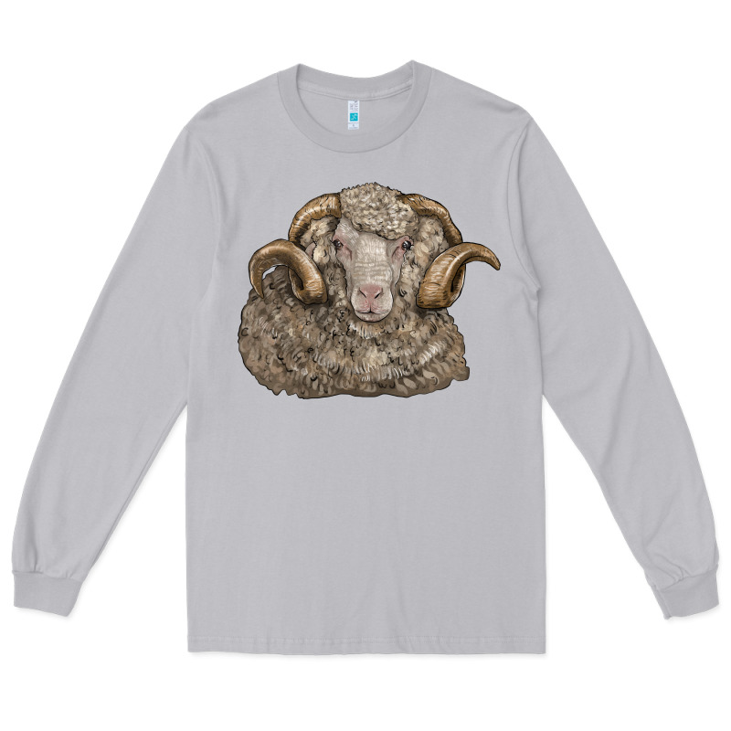 Merino Wool Sheep Head Long Sleeve Tee by LillyAllenDesigns | Teevron