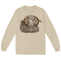 Mushroom merino wool sheep head Long Sleeve Tee - LillyAllenDesigns