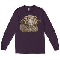 Plum merino wool sheep head Long Sleeve Tee - LillyAllenDesigns