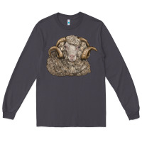 Smoke merino wool sheep head Long Sleeve Tee - LillyAllenDesigns