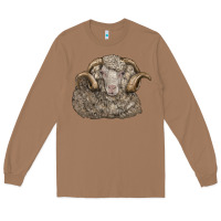 Toasted Coconut merino wool sheep head Long Sleeve Tee - LillyAllenDesigns