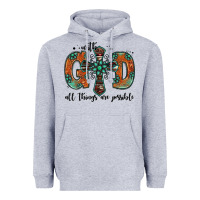 Heather Grey with god all things are possible gemstone cross Heavyweight Hoodie - Jasminsmagicworld