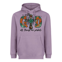 Lavender with god all things are possible gemstone cross Heavyweight Hoodie - Jasminsmagicworld