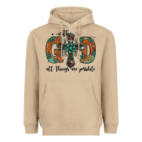 Mushroom with god all things are possible gemstone cross Heavyweight Hoodie - Jasminsmagicworld