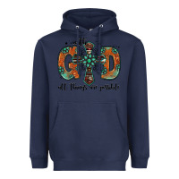 Navy with god all things are possible gemstone cross Heavyweight Hoodie - Jasminsmagicworld