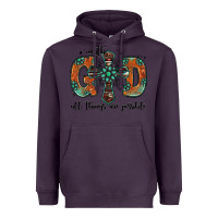 Plum with god all things are possible gemstone cross Heavyweight Hoodie - Jasminsmagicworld