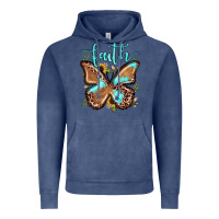 Vintage Denim faith leopard butterfly Vintage Hoodie - JahusDesignShop