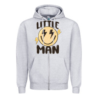 Heather Grey little man Zipper Hoodie - MaliasSmallBusiness