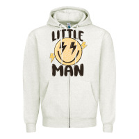 Oatmeal Heather little man Zipper Hoodie - MaliasSmallBusiness