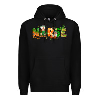 Black st patricks day nurse with gnome Premium Hoodie - NancyCooperArtShop