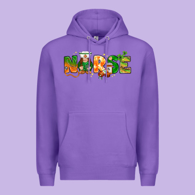 St Patricks Day Nurse With Gnome Premium Hoodie Designed By Nancycooperartshop
