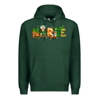 Sports Green st patricks day nurse with gnome Premium Hoodie - NancyCooperArtShop