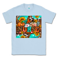 Dusty Blue pumpkin nurse with sunflower Classic Tee - AdoDesignShop