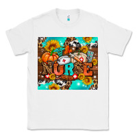 White pumpkin nurse with sunflower Classic Tee - AdoDesignShop