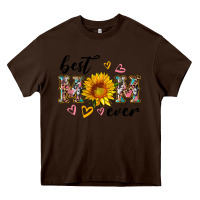 Chocolate Brown best mom ever with sunflower Heavy Core Tee - Artiststas