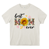 Cream best mom ever with sunflower Heavy Core Tee - Artiststas