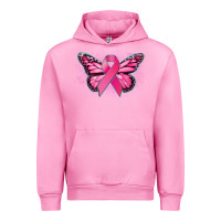Fuchsia Pink Cancer ribbon butterfly Cancer Awareness Urban Hoodie - HowdyJamesFarm