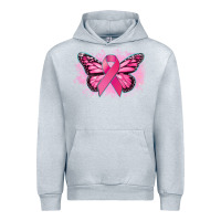 Heather Grey Cancer ribbon butterfly Cancer Awareness Urban Hoodie - HowdyJamesFarm