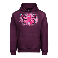 Mauve Wine Cancer ribbon butterfly Cancer Awareness Urban Hoodie - HowdyJamesFarm