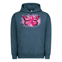 Pigment Midnight Navy Cancer ribbon butterfly Cancer Awareness Urban Hoodie - HowdyJamesFarm
