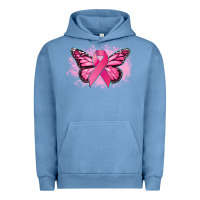 Pigment Pebble Blue Cancer ribbon butterfly Cancer Awareness Urban Hoodie - HowdyJamesFarm
