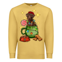 Antique Gold Christmas coffee cup with Labrador Premium Sweatshirt - RanaPortraitStore